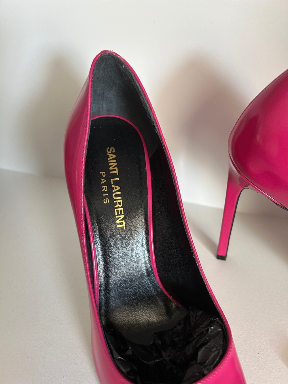 Saint Laurent Paris Shiny Leather Paris Pumps 105mm | Fuchsia Pink | EU 36 | Box - Picture 7 of 16